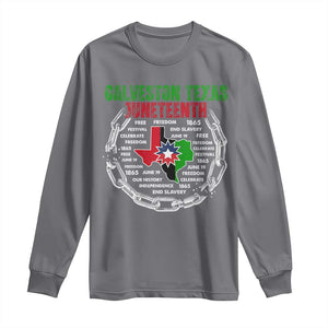 Juneteenth Galveston Texas Long Sleeve Shirt Break The Chain Freedom Since 1865 TS11 Charcoal Print Your Wear