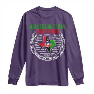 Juneteenth Galveston Texas Long Sleeve Shirt Break The Chain Freedom Since 1865 TS11 Purple Print Your Wear