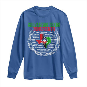 Juneteenth Galveston Texas Long Sleeve Shirt Break The Chain Freedom Since 1865 TS11 Royal Blue Print Your Wear