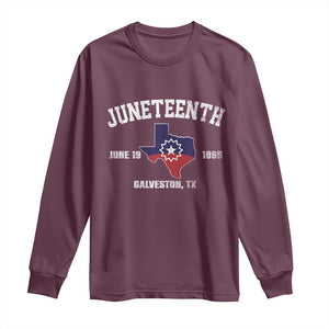 Juneteenth Galveston Texas Long Sleeve Shirt Juneteenth Flag African American History TS11 Maroon Print Your Wear