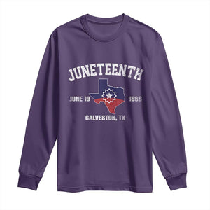 Juneteenth Galveston Texas Long Sleeve Shirt Juneteenth Flag African American History TS11 Purple Print Your Wear