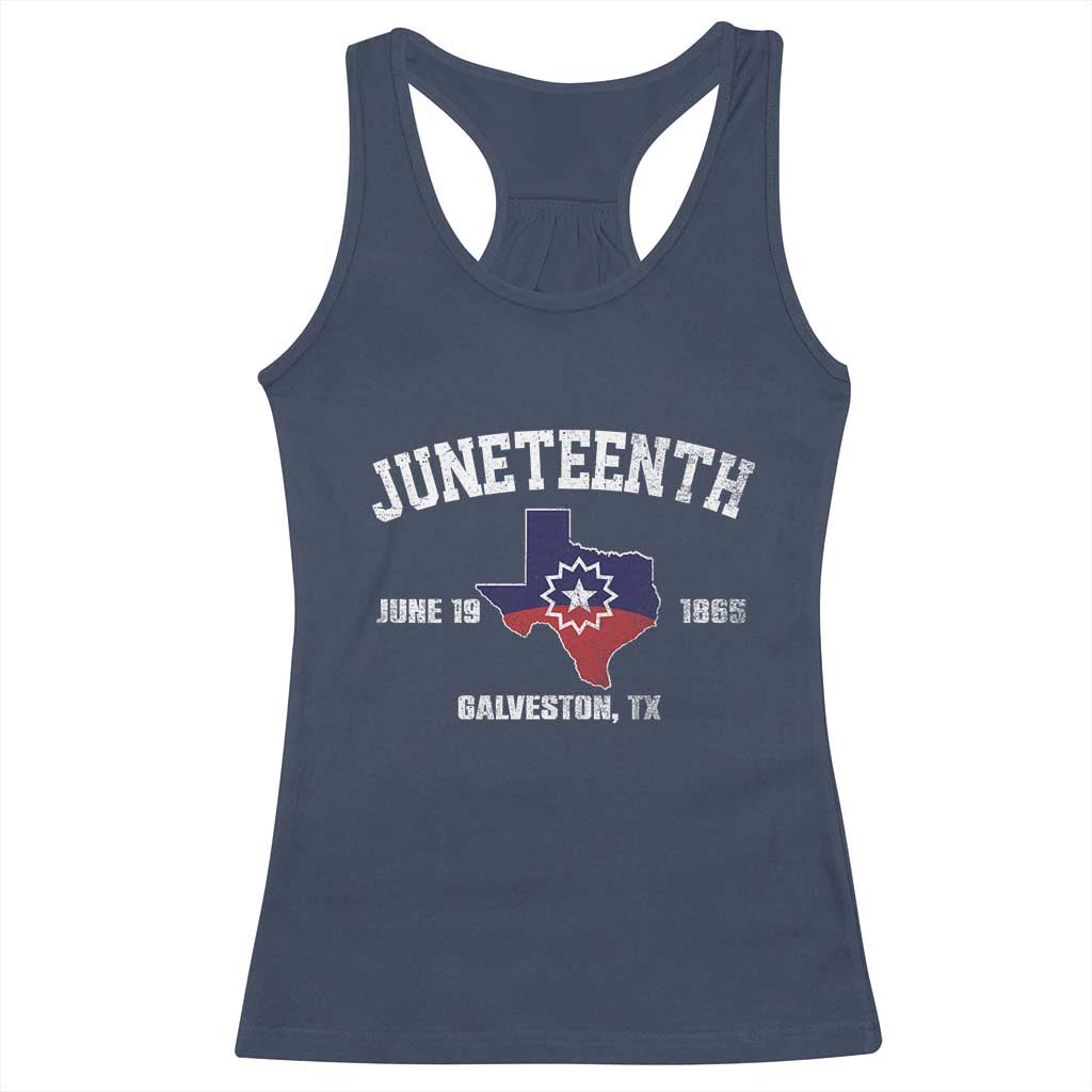 Juneteenth Galveston Texas Racerback Tank Top Juneteenth Flag African American History TS11 Navy Print Your Wear