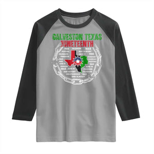 Juneteenth Galveston Texas Raglan Shirt Break The Chain Freedom Since 1865 TS11 Sport Gray Black Print Your Wear