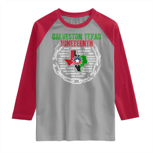 Juneteenth Galveston Texas Raglan Shirt Break The Chain Freedom Since 1865 TS11 Sport Gray Red Print Your Wear
