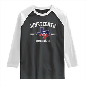 Juneteenth Galveston Texas Raglan Shirt Juneteenth Flag African American History TS11 Black White Print Your Wear