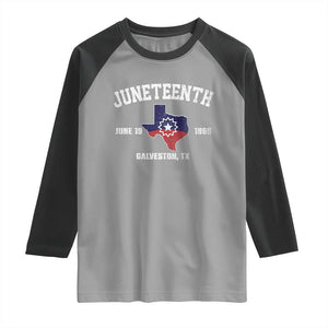 Juneteenth Galveston Texas Raglan Shirt Juneteenth Flag African American History TS11 Sport Gray Black Print Your Wear