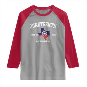 Juneteenth Galveston Texas Raglan Shirt Juneteenth Flag African American History TS11 Sport Gray Red Print Your Wear