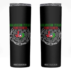 Juneteenth Galveston Texas Skinny Tumbler Break The Chain Freedom Since 1865 TS11 Black Print Your Wear