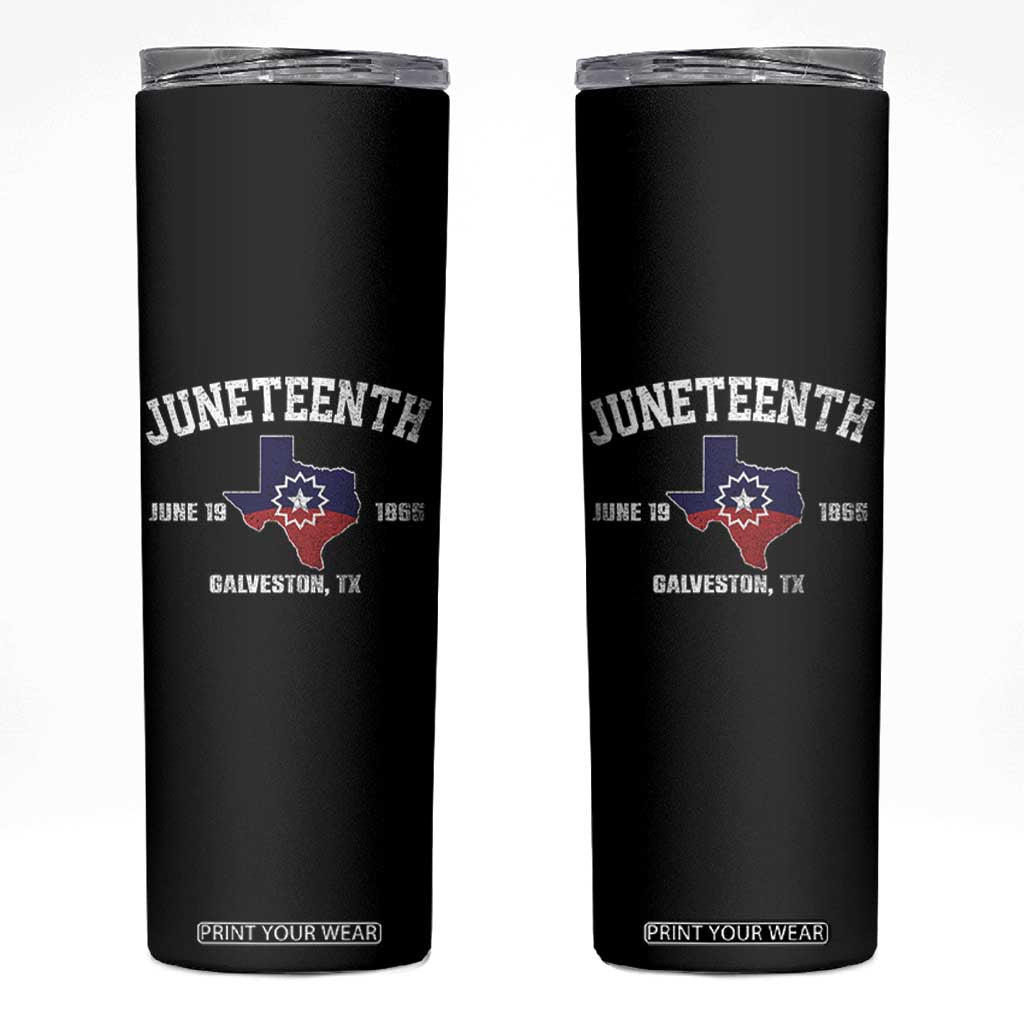 Juneteenth Galveston Texas Skinny Tumbler Juneteenth Flag African American History TS11 Black Print Your Wear