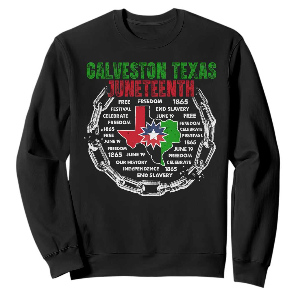 Juneteenth Galveston Texas Sweatshirt Break The Chain Freedom Since 1865 TS11 Black Print Your Wear