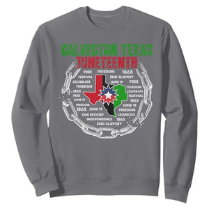 Juneteenth Galveston Texas Sweatshirt Break The Chain Freedom Since 1865 TS11 Charcoal Print Your Wear