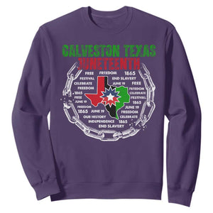Juneteenth Galveston Texas Sweatshirt Break The Chain Freedom Since 1865 TS11 Purple Print Your Wear