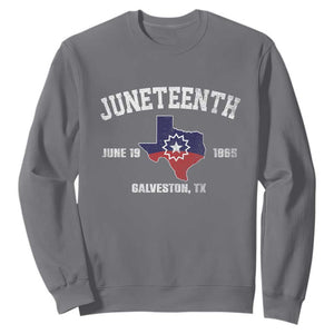 Juneteenth Galveston Texas Sweatshirt Juneteenth Flag African American History TS11 Charcoal Print Your Wear