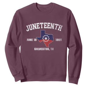 Juneteenth Galveston Texas Sweatshirt Juneteenth Flag African American History TS11 Maroon Print Your Wear