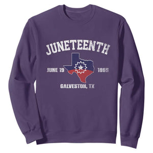 Juneteenth Galveston Texas Sweatshirt Juneteenth Flag African American History TS11 Purple Print Your Wear