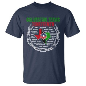Juneteenth Galveston Texas T Shirt Break The Chain Freedom Since 1865 TS11 Navy Print Your Wear