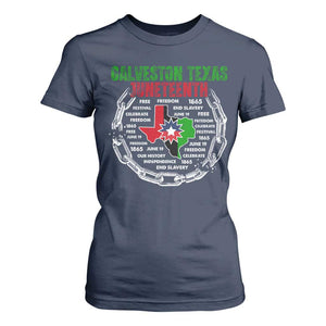 Juneteenth Galveston Texas T Shirt For Women Break The Chain Freedom Since 1865 TS11 Navy Print Your Wear