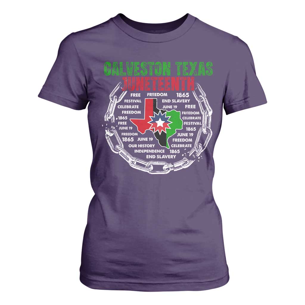 Juneteenth Galveston Texas T Shirt For Women Break The Chain Freedom Since 1865 TS11 Purple Print Your Wear