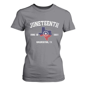 Juneteenth Galveston Texas T Shirt For Women Juneteenth Flag African American History TS11 Charcoal Print Your Wear