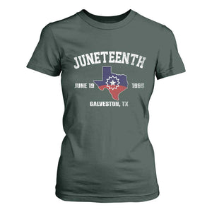 Juneteenth Galveston Texas T Shirt For Women Juneteenth Flag African American History TS11 Dark Forest Green Print Your Wear
