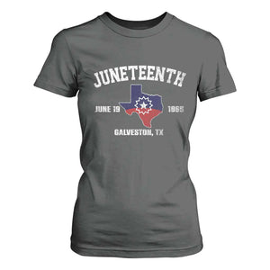 Juneteenth Galveston Texas T Shirt For Women Juneteenth Flag African American History TS11 Dark Heather Print Your Wear