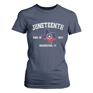 Juneteenth Galveston Texas T Shirt For Women Juneteenth Flag African American History TS11 Navy Print Your Wear