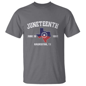 Juneteenth Galveston Texas T Shirt Juneteenth Flag African American History TS11 Charcoal Print Your Wear