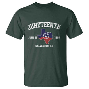 Juneteenth Galveston Texas T Shirt Juneteenth Flag African American History TS11 Dark Forest Green Print Your Wear