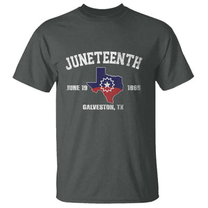 Juneteenth Galveston Texas T Shirt Juneteenth Flag African American History TS11 Dark Heather Print Your Wear