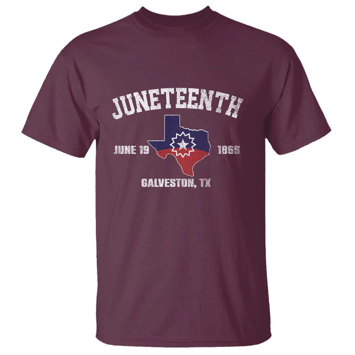 Juneteenth Galveston Texas T Shirt Juneteenth Flag African American History TS11 Maroon Print Your Wear