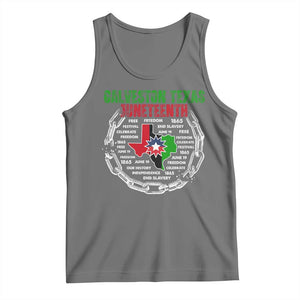 Juneteenth Galveston Texas Tank Top Break The Chain Freedom Since 1865 TS11 Black Heather Print Your Wear