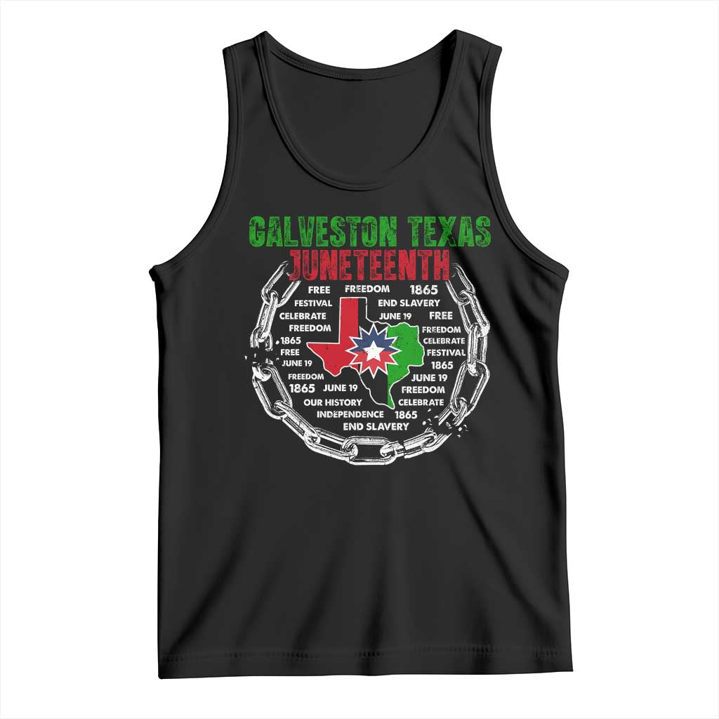 Juneteenth Galveston Texas Tank Top Break The Chain Freedom Since 1865 TS11 Black Print Your Wear