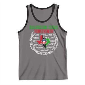 Juneteenth Galveston Texas Tank Top Break The Chain Freedom Since 1865 TS11 Deep Heather Black Print Your Wear