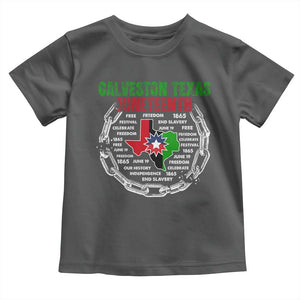 Juneteenth Galveston Texas Toddler T Shirt Break The Chain Freedom Since 1865 TS11 Dark Heather Print Your Wear
