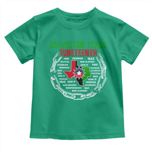 Juneteenth Galveston Texas Toddler T Shirt Break The Chain Freedom Since 1865 TS11 Irish Green Print Your Wear