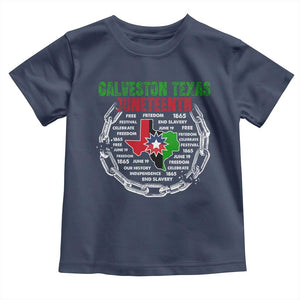 Juneteenth Galveston Texas Toddler T Shirt Break The Chain Freedom Since 1865 TS11 Navy Print Your Wear