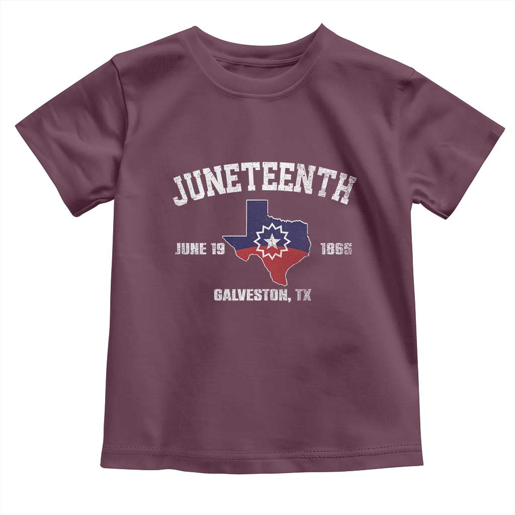Juneteenth Galveston Texas Toddler T Shirt Juneteenth Flag African American History TS11 Maroon Print Your Wear