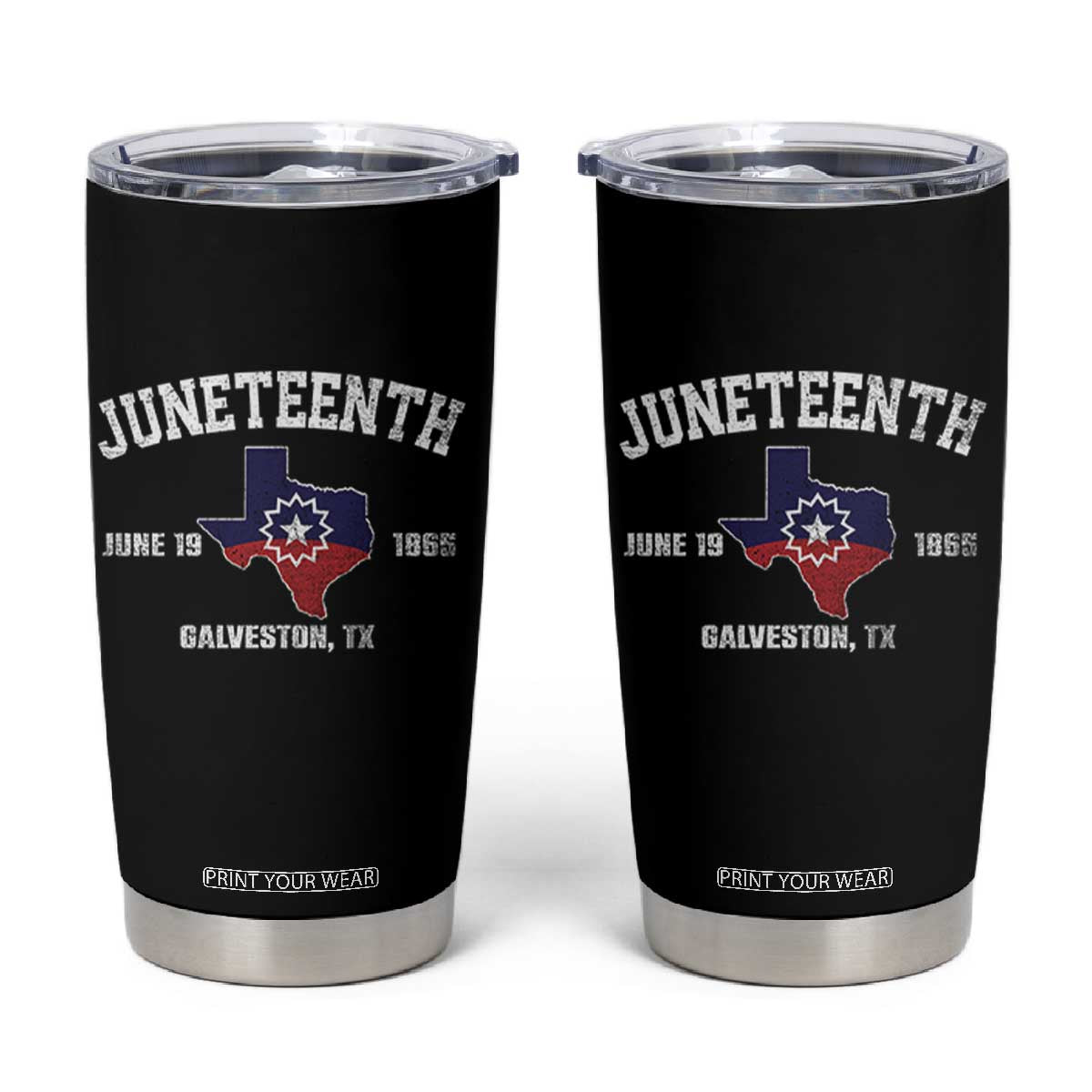 Juneteenth Galveston Texas Tumbler Cup Juneteenth Flag African American History TS11 Black Print Your Wear