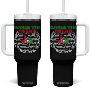 Juneteenth Galveston Texas Tumbler With Handle Break The Chain Freedom Since 1865 TS11 One Size: 40 oz Black Print Your Wear