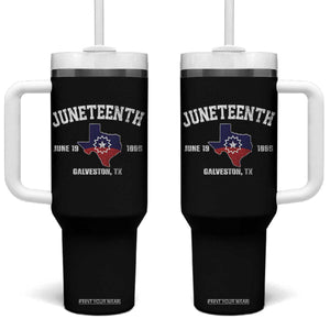 Juneteenth Galveston Texas Tumbler With Handle Juneteenth Flag African American History TS11 One Size: 40 oz Black Print Your Wear