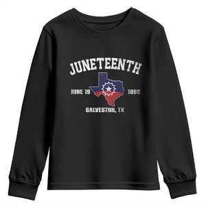 Juneteenth Galveston Texas Youth Sweatshirt Juneteenth Flag African American History TS11 Black Print Your Wear