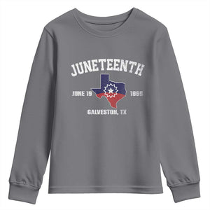 Juneteenth Galveston Texas Youth Sweatshirt Juneteenth Flag African American History TS11 Charcoal Print Your Wear
