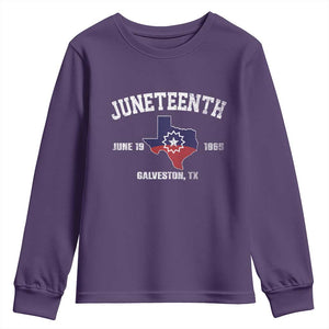 Juneteenth Galveston Texas Youth Sweatshirt Juneteenth Flag African American History TS11 Purple Print Your Wear