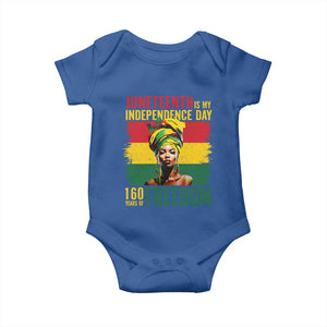 Juneteenth Is My Independence Day 160 Years Of Freedom Baby Onesie TS11 Royal Blue Print Your Wear