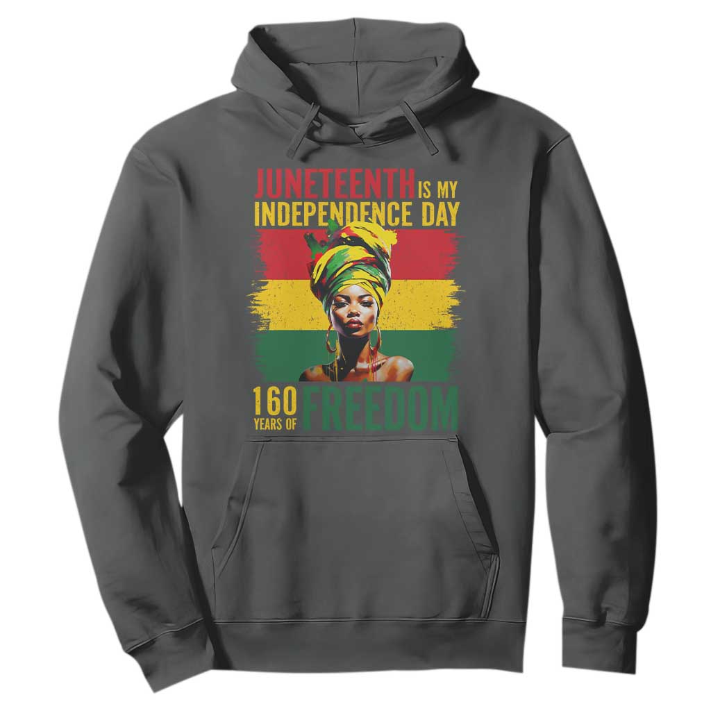 Juneteenth Is My Independence Day 160 Years Of Freedom Hoodie TS11 Dark Heather Print Your Wear