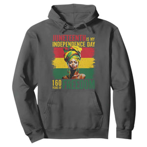 Juneteenth Is My Independence Day 160 Years Of Freedom Hoodie TS11 Dark Heather Print Your Wear