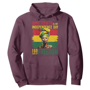 Juneteenth Is My Independence Day 160 Years Of Freedom Hoodie TS11 Maroon Print Your Wear