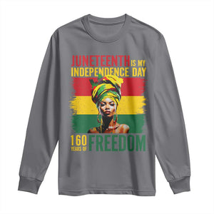 Juneteenth Is My Independence Day 160 Years Of Freedom Long Sleeve Shirt TS11 Charcoal Print Your Wear