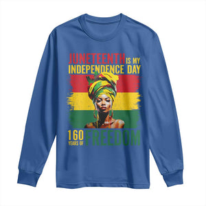 Juneteenth Is My Independence Day 160 Years Of Freedom Long Sleeve Shirt TS11 Royal Blue Print Your Wear
