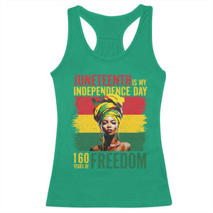 Juneteenth Is My Independence Day 160 Years Of Freedom Racerback Tank Top TS11 Irish Green Print Your Wear
